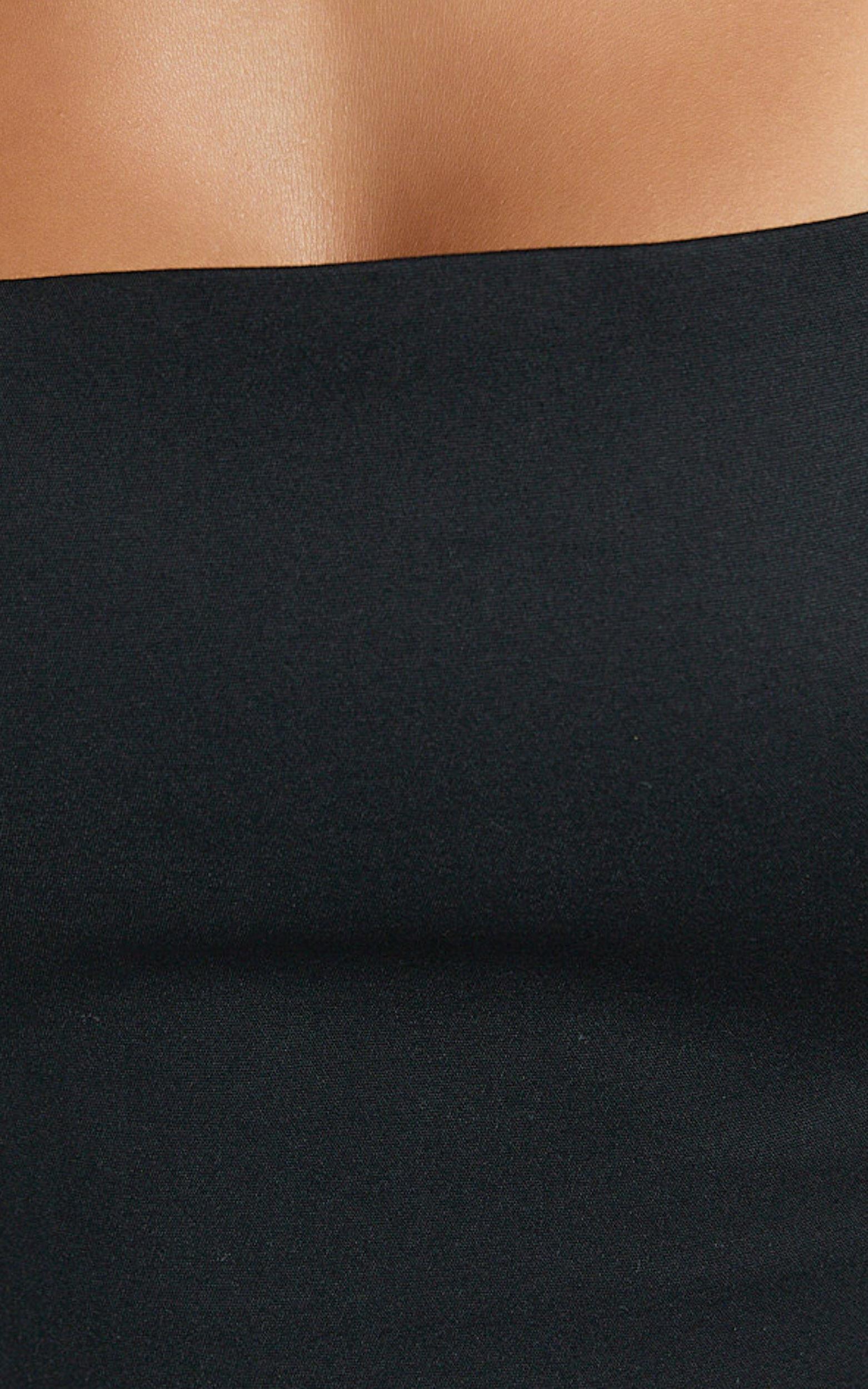 Abellina Top - Wide Neck Halter Crop Top in Black Product Image