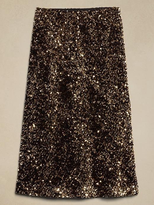 Sequin Midi Slip Skirt Product Image