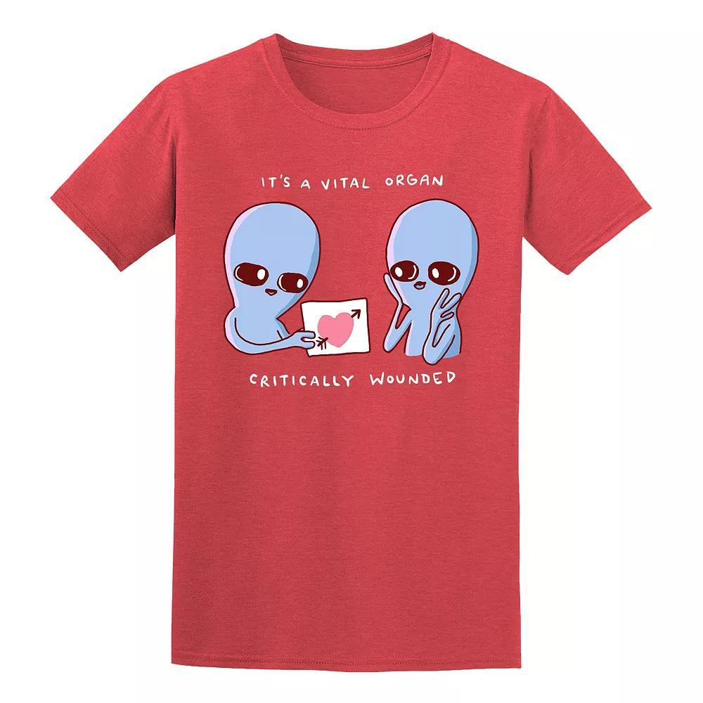 Men's COLAB89 by Threadless Strange Planet Tee, Size: Medium, Grey Red Product Image