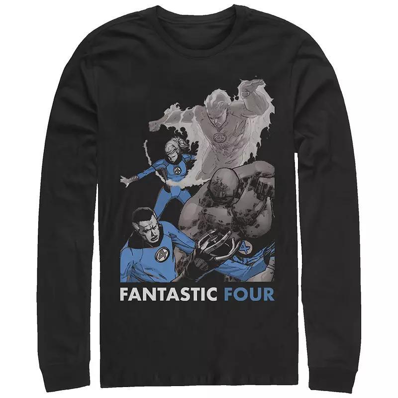 Men's Marvel Fantastic Four Team Poster Long Sleeve Graphic Tee,  Product Image