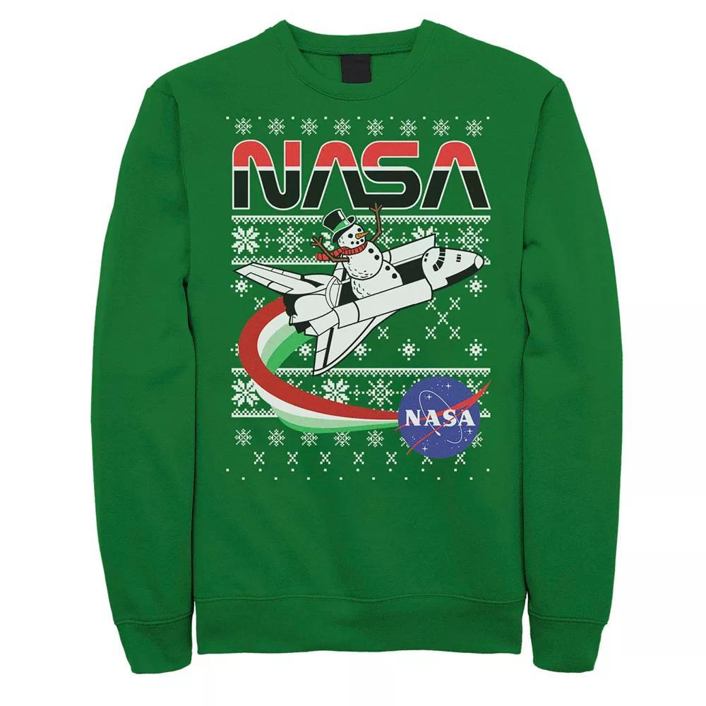 Men's NASA Santa Rocket Ugly Christmas Sweater Sweatshirt, Size: Small, Kelly Product Image