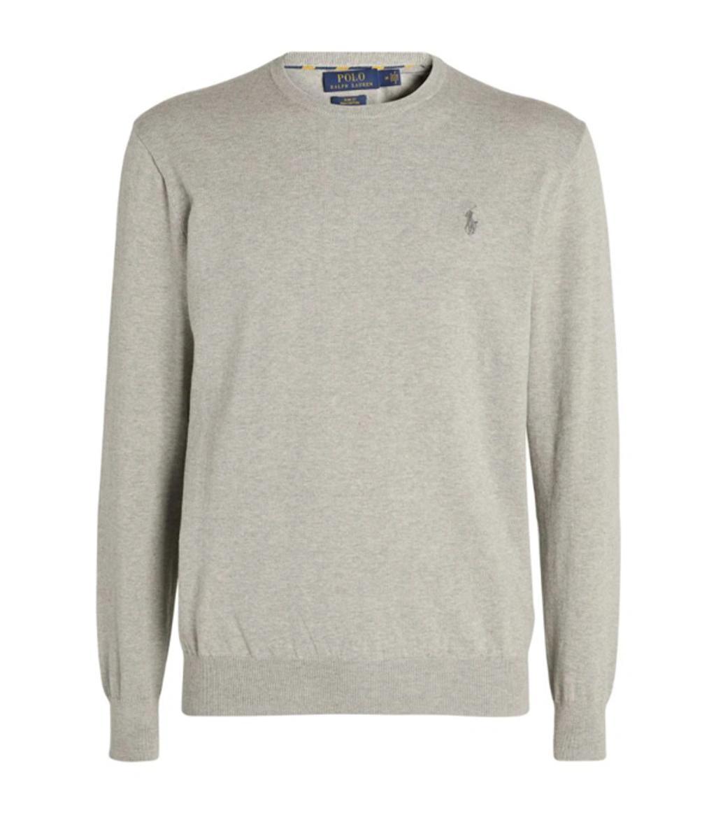 Logo-embroidered Knitted-cotton Sweater In Andover Heather (grey) Product Image