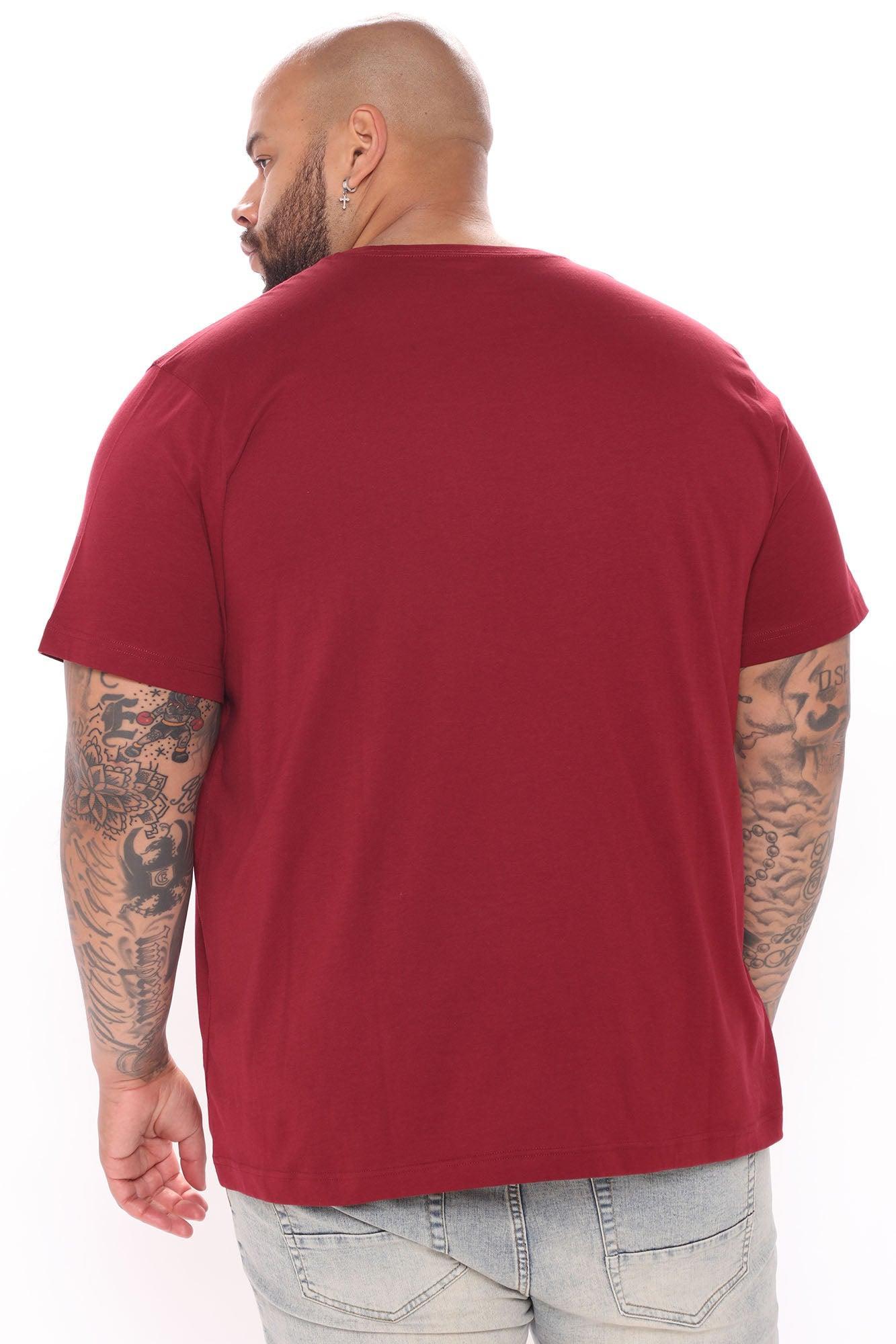 Essential Short Sleeve Crew Tee - Burgundy Product Image