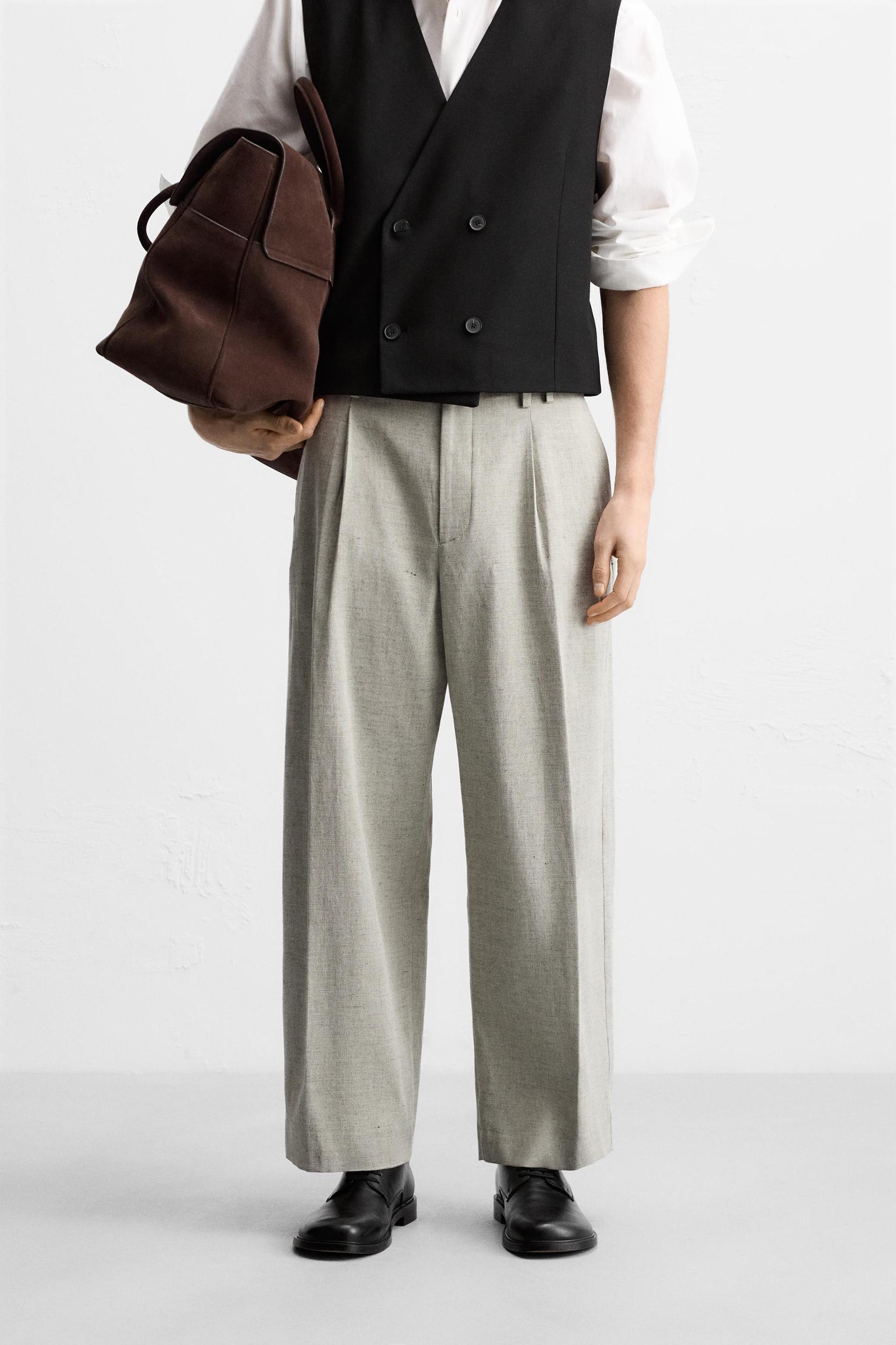 STRUCTURED LINEN SUIT PANTS Product Image