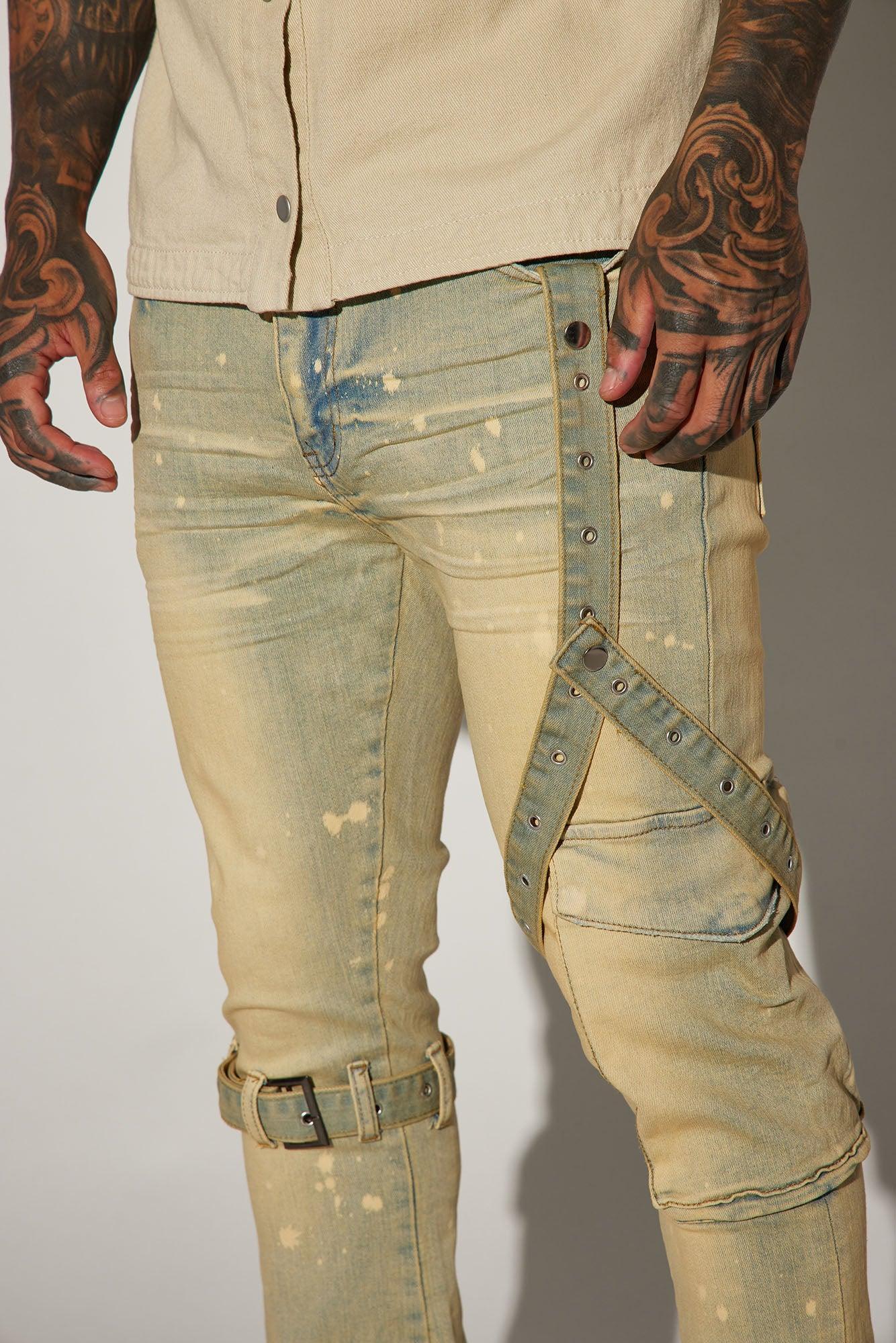 Strap Me Up Stacked Skinny Flare Jeans - Medium Wash Product Image