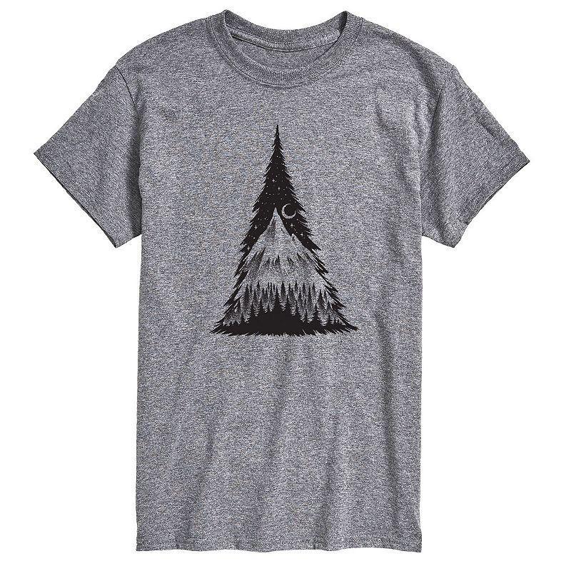 Men's Tree Silhouette Scene Tee, Size: XXL, Gray Product Image