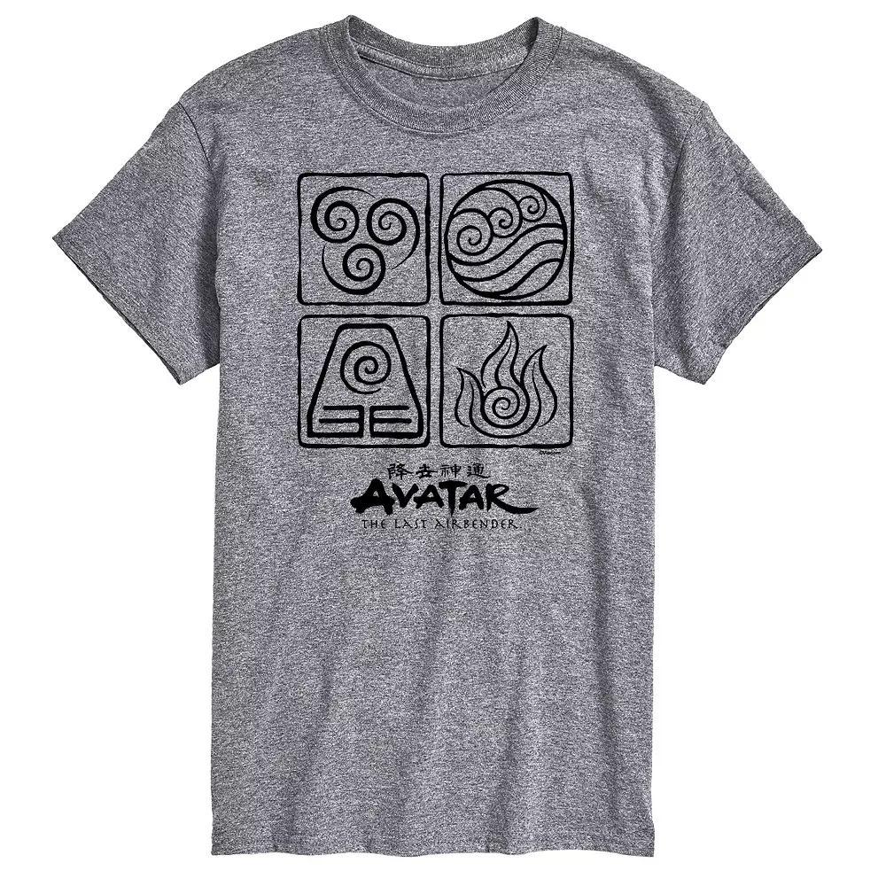 Big & Tall Avatar The Last Airbender Four Elements Graphic Tee, Men's, Size: XXL Tall, Gray Product Image