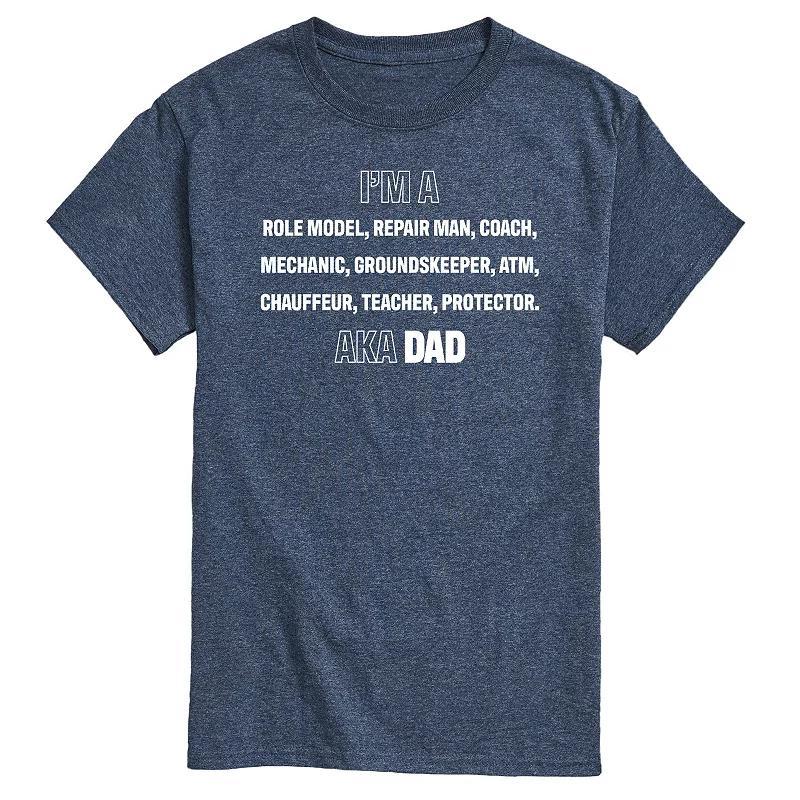 Men's I'm A Dad List Graphic Tee, Size: Large, Grey Blue Product Image