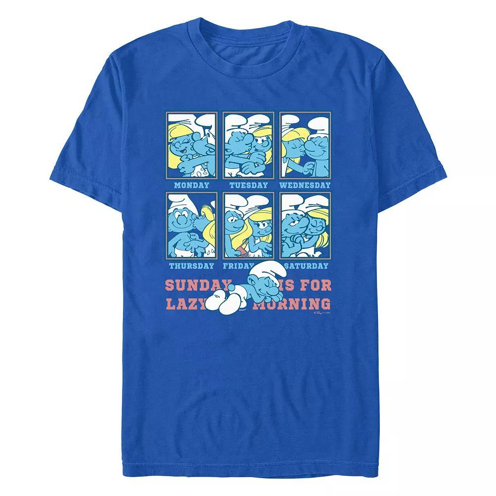 Men's Smurfs Sunday Is For Lazy Morning Graphic Tee,  Product Image