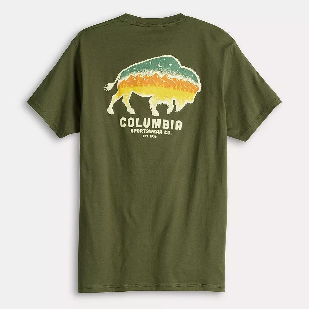 Men's Columbia Short Sleeve Back Graphic Tee, Size: Small, Dark Green Product Image