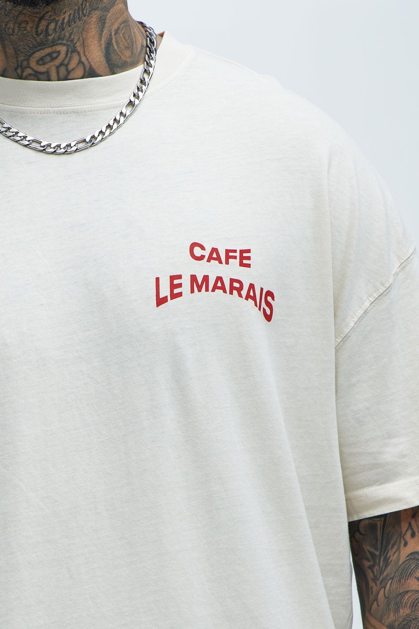 Cafe Le Marais Oversized Short Sleeve Tee - Cream Product Image