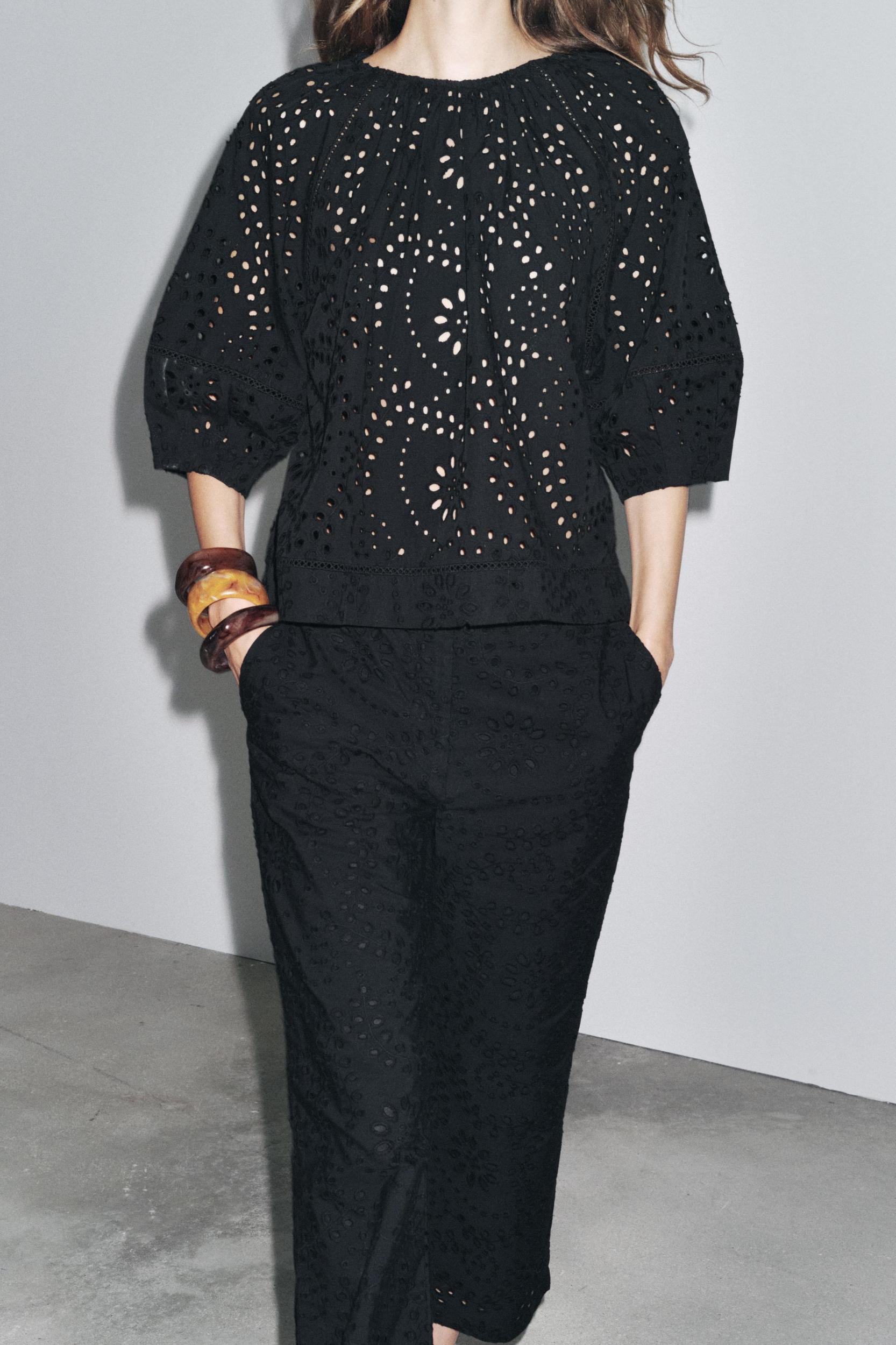 ZW COLLECTION EMBROIDERED EYELET BLOUSE Product Image