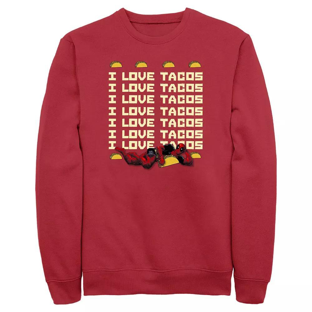 Marvels Deadpool I Love Tacos Quote Mens Graphic Fleece Product Image