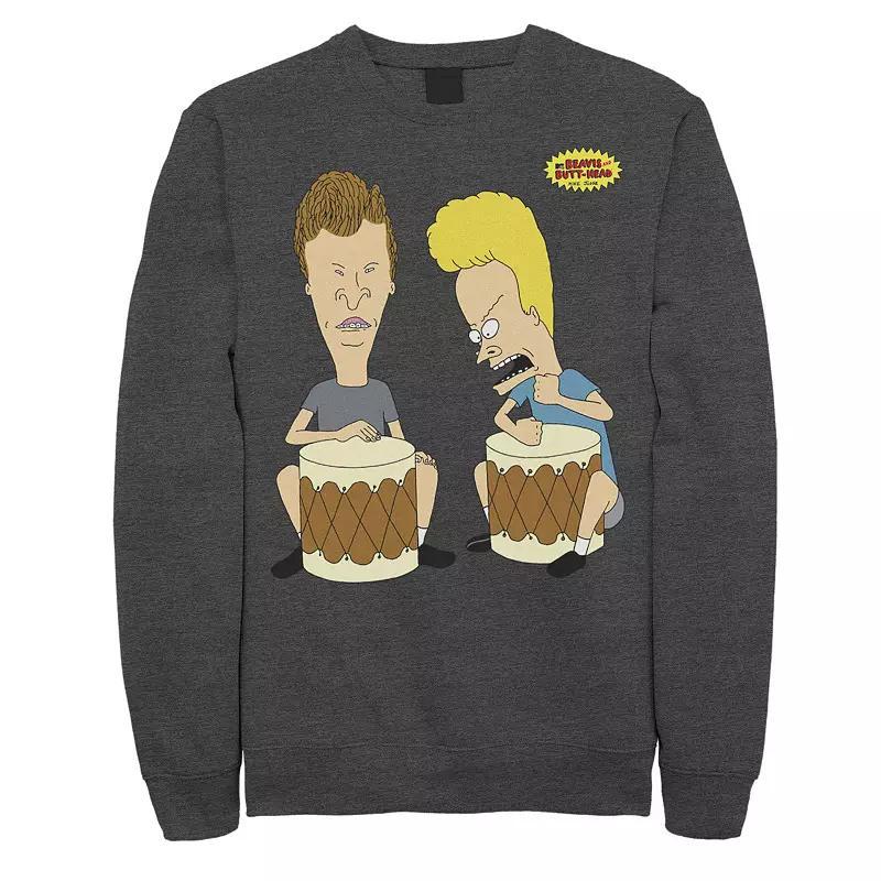 Men's Beavis & Butthead Playing Bongos Portrait Sweatshirt,  Product Image