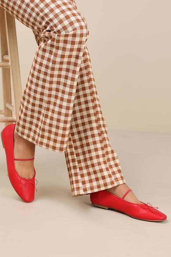 Gilly Red Bow Ballet Flats Product Image