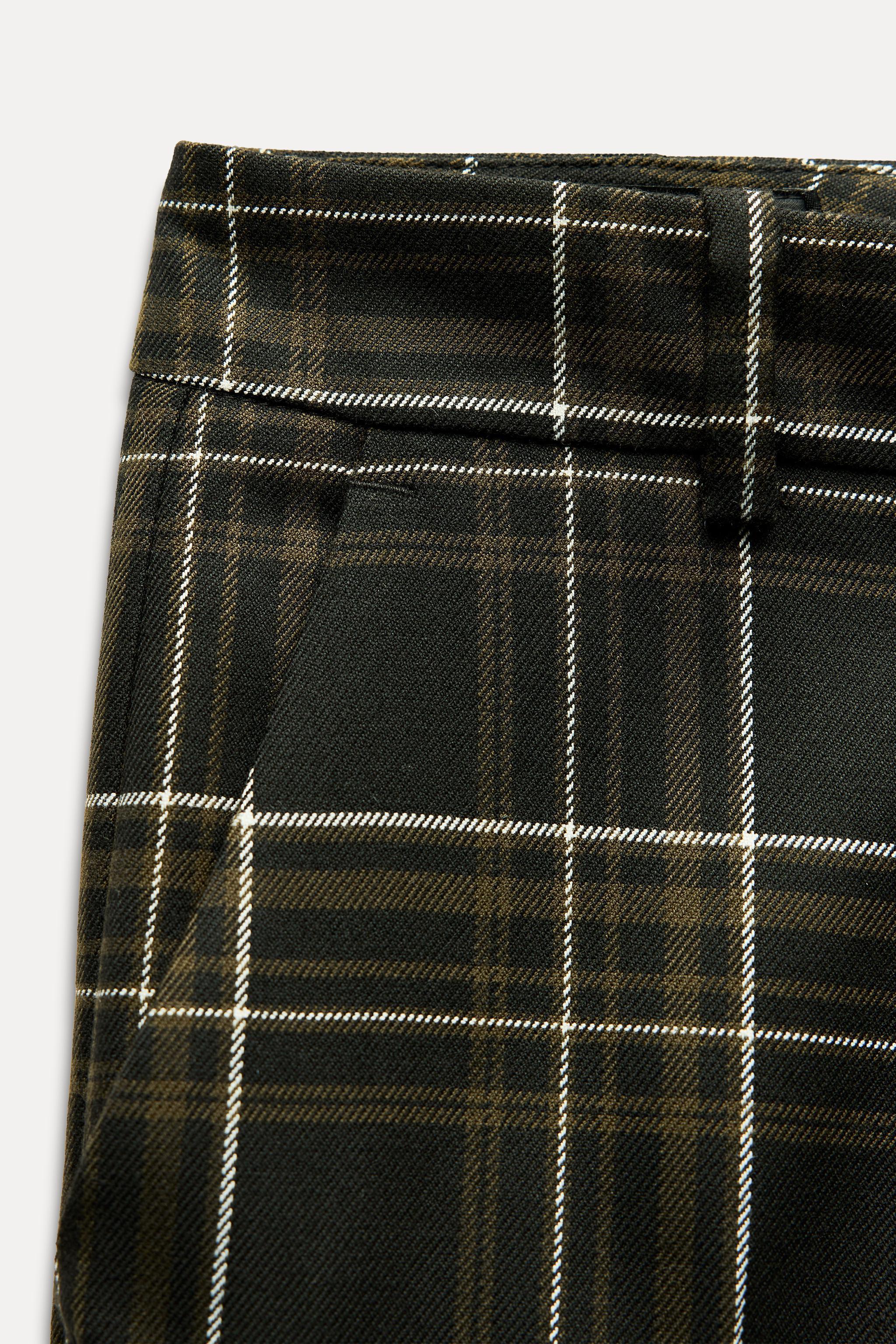 STRAIGHT FIT PLAID PANTS Product Image