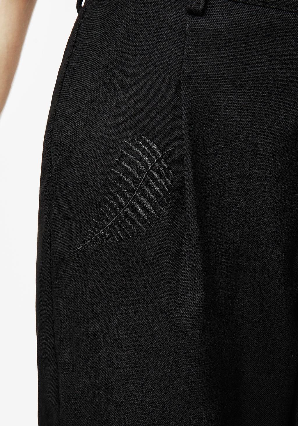 Marsilea Fern Embroidered Tapered Tailored Trousers Product Image