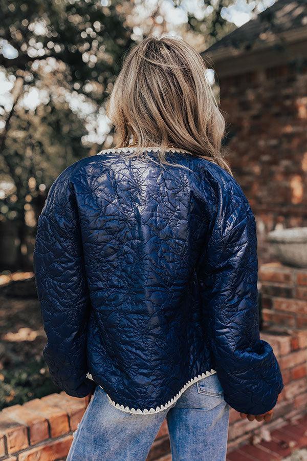 Fall Festival Quilted Jacket in Navy Product Image