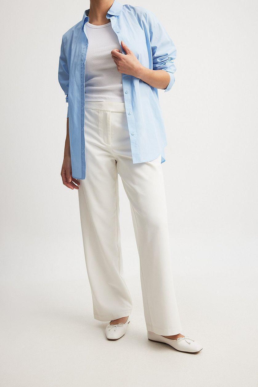 Straight Low Waist Suit Pants Product Image