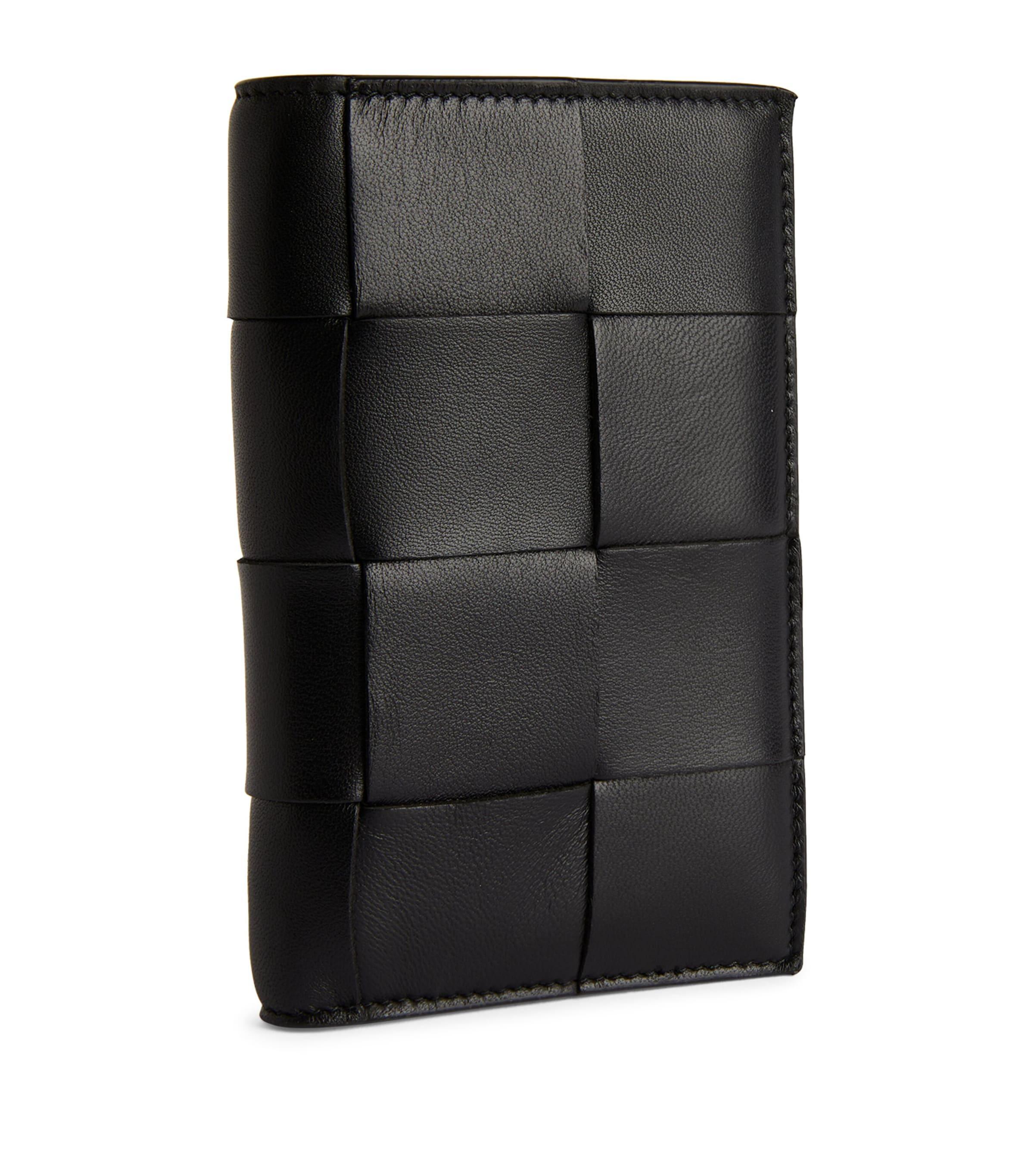 BOTTEGA VENETA Leather Intreccio Bifold Wallet In Black Product Image