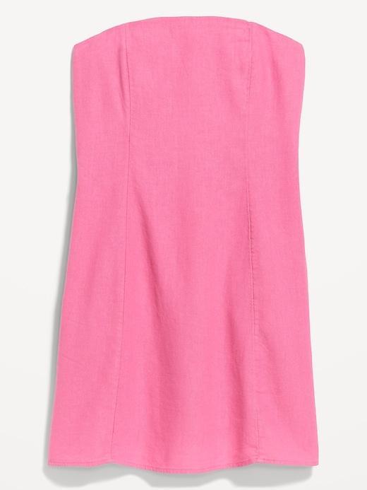 Fit & Flare Linen-Blend Mini Dress Product Image