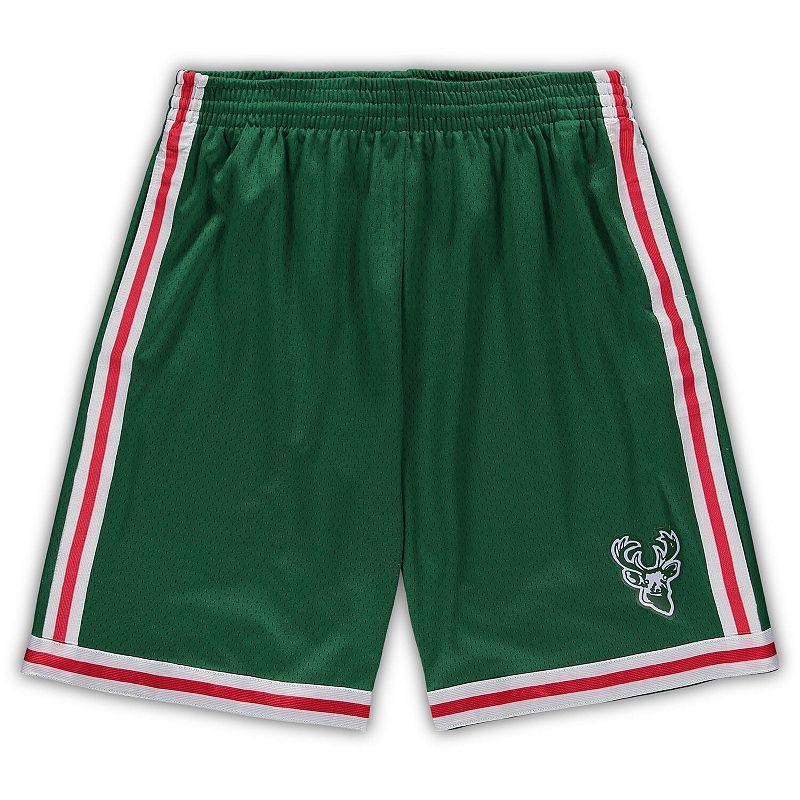 Men's Mitchell & Ness Green Milwaukee Bucks Big & Tall Hardwood Classics Team Swingman Shorts,  Product Image