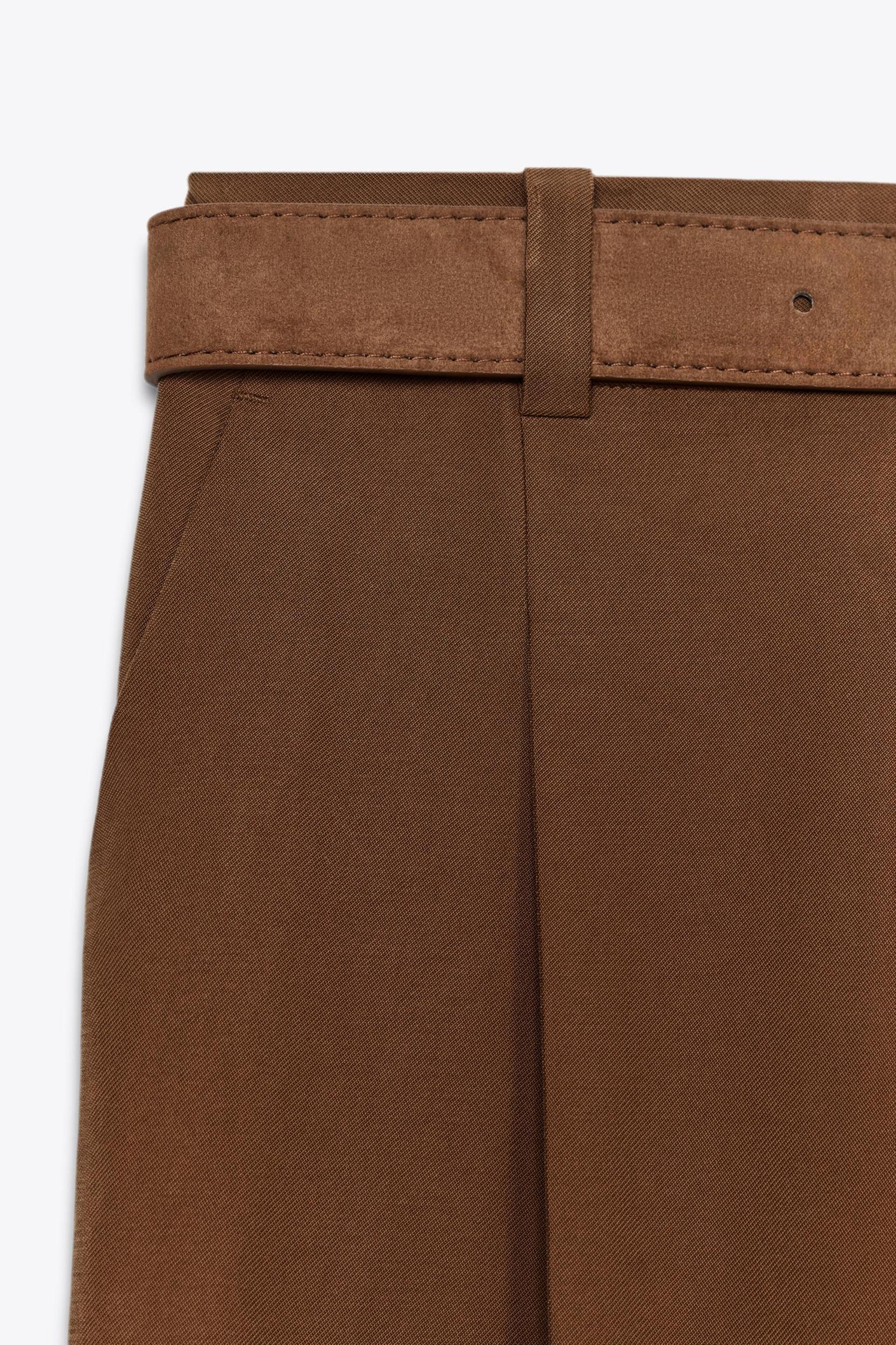 BELTED FLOWY PANTS Product Image