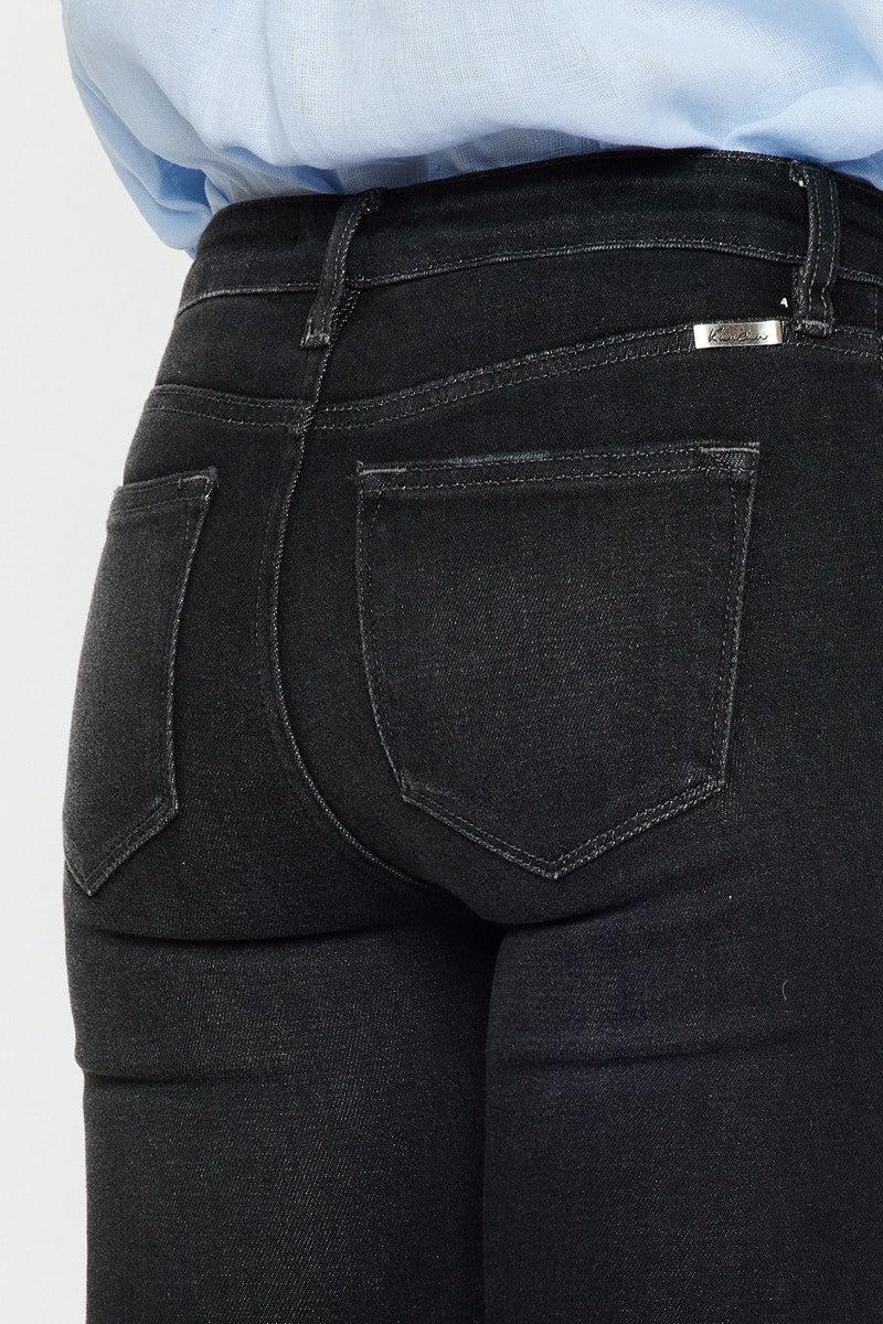 Mid Rise Button Up Flare Jeans Product Image