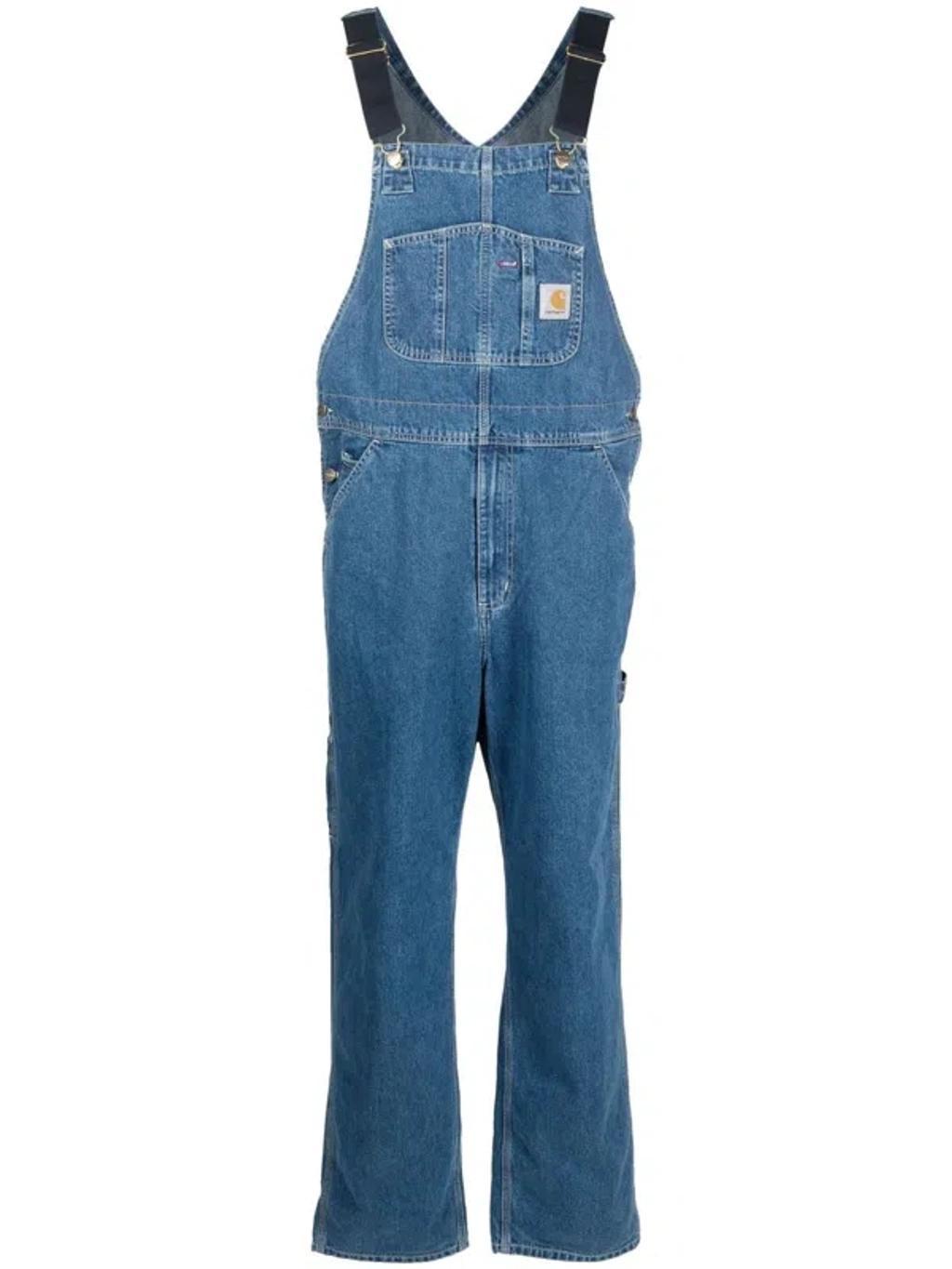 logo-patch straight-leg dungarees Product Image