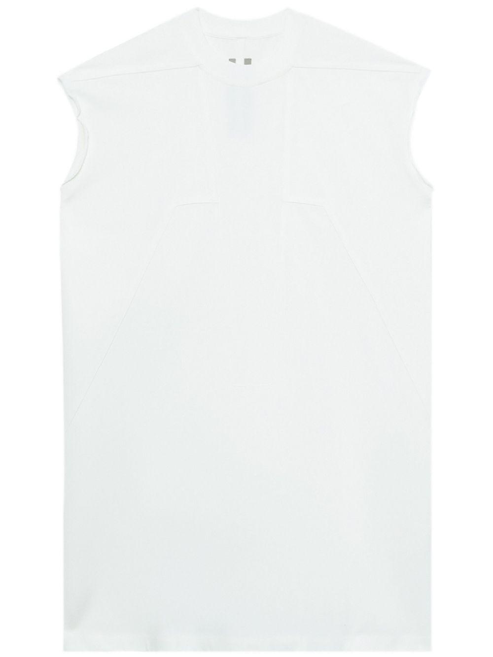 RICK OWENS Splintered Tarp Cotton Tank Top In Milk Product Image