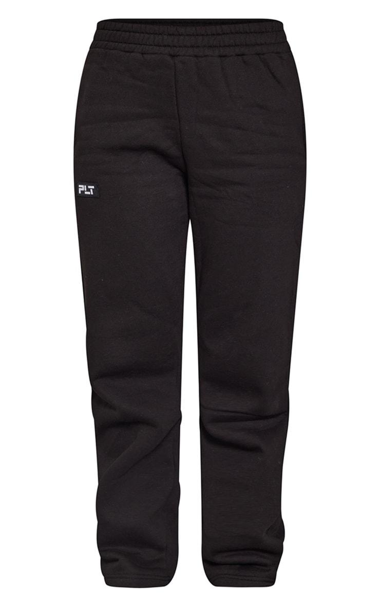 PRETTYLITTLETHING Logo Black Badge Detail Straight Sweatpants Product Image