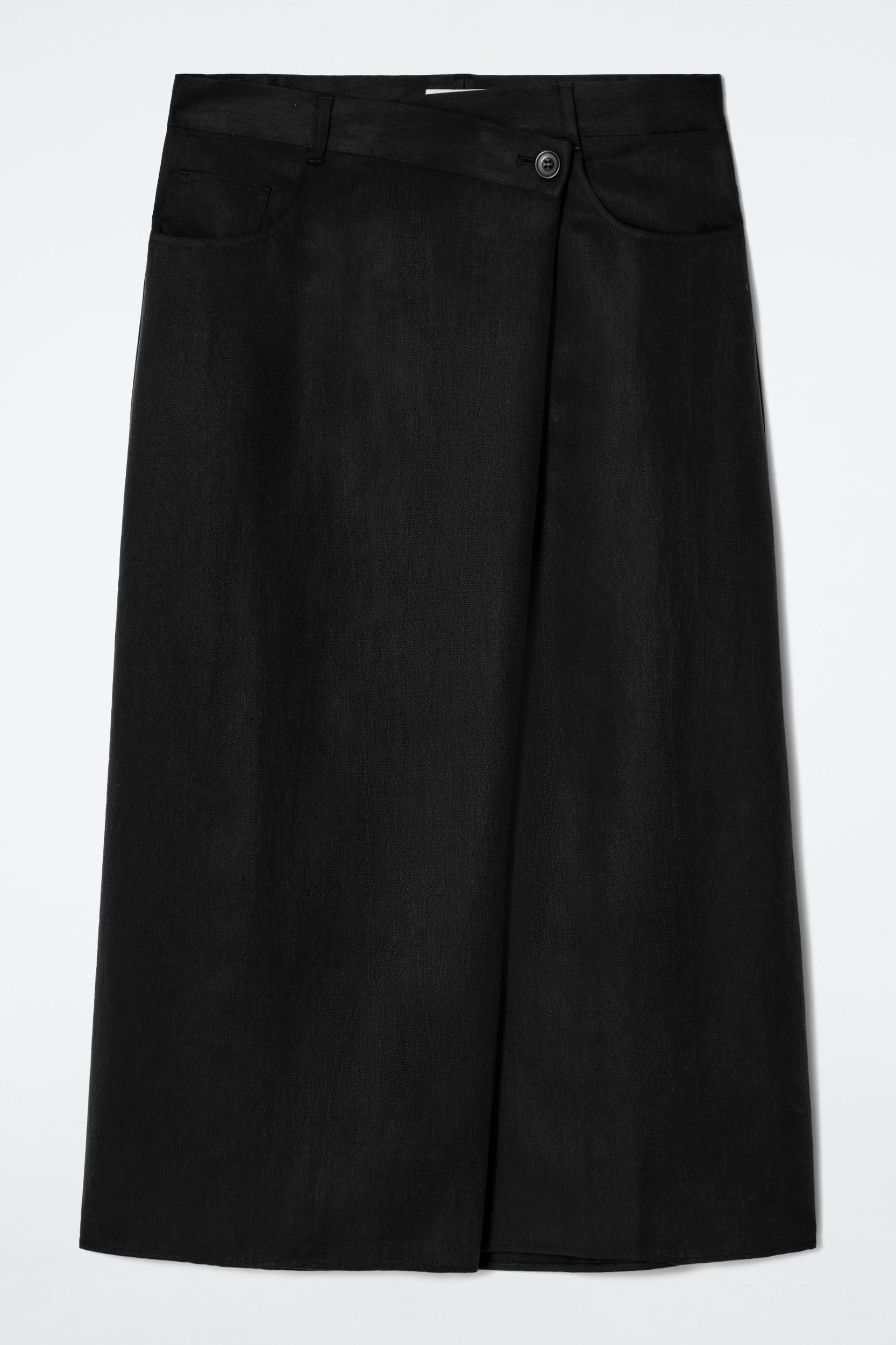 ASYMMETRIC FLUID MIDI SKIRT Product Image