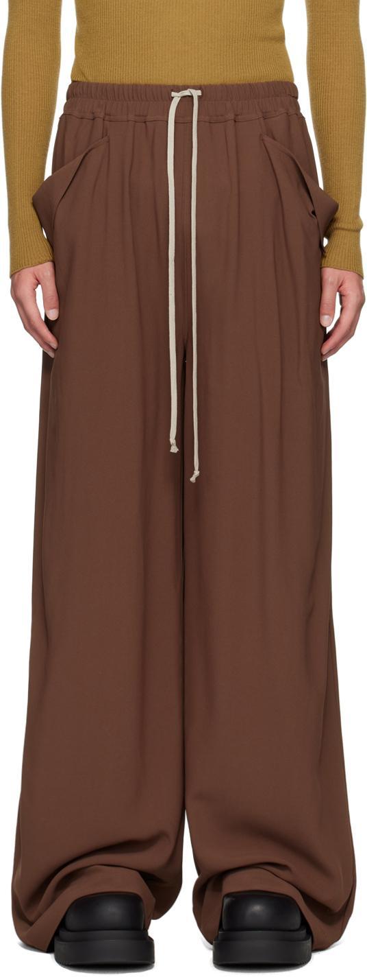 RICK OWENS Brown Porterville Lido Trousers In 93 Throat Product Image