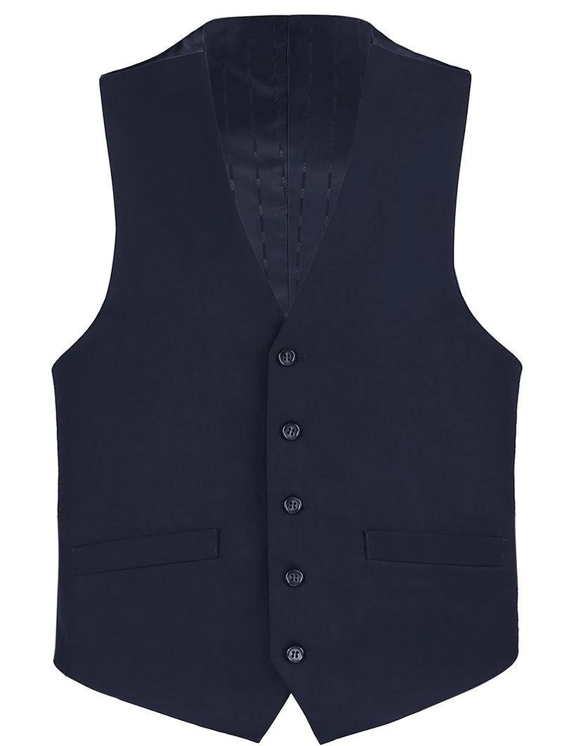 Bevagna Collection - Wool Suit Dress Vest 5 Buttons Regular Fit In Navy Product Image