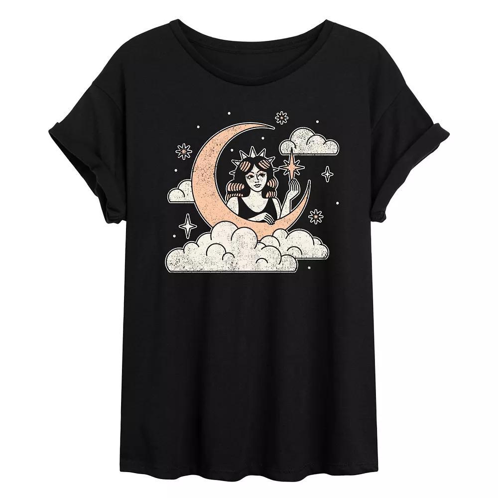 Juniors' Celestial Woman Flowy Tee, Girl's, Size: Medium, Black Product Image