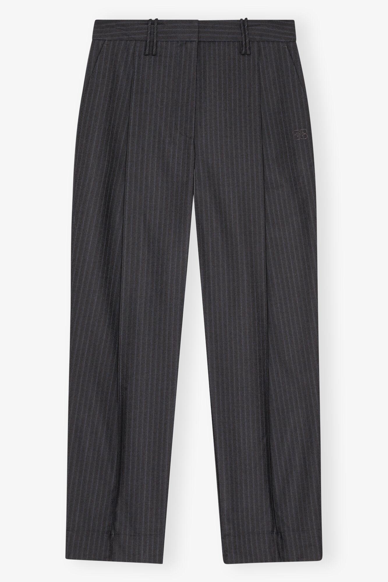 Dark Grey Stripe Suiting Pants Product Image