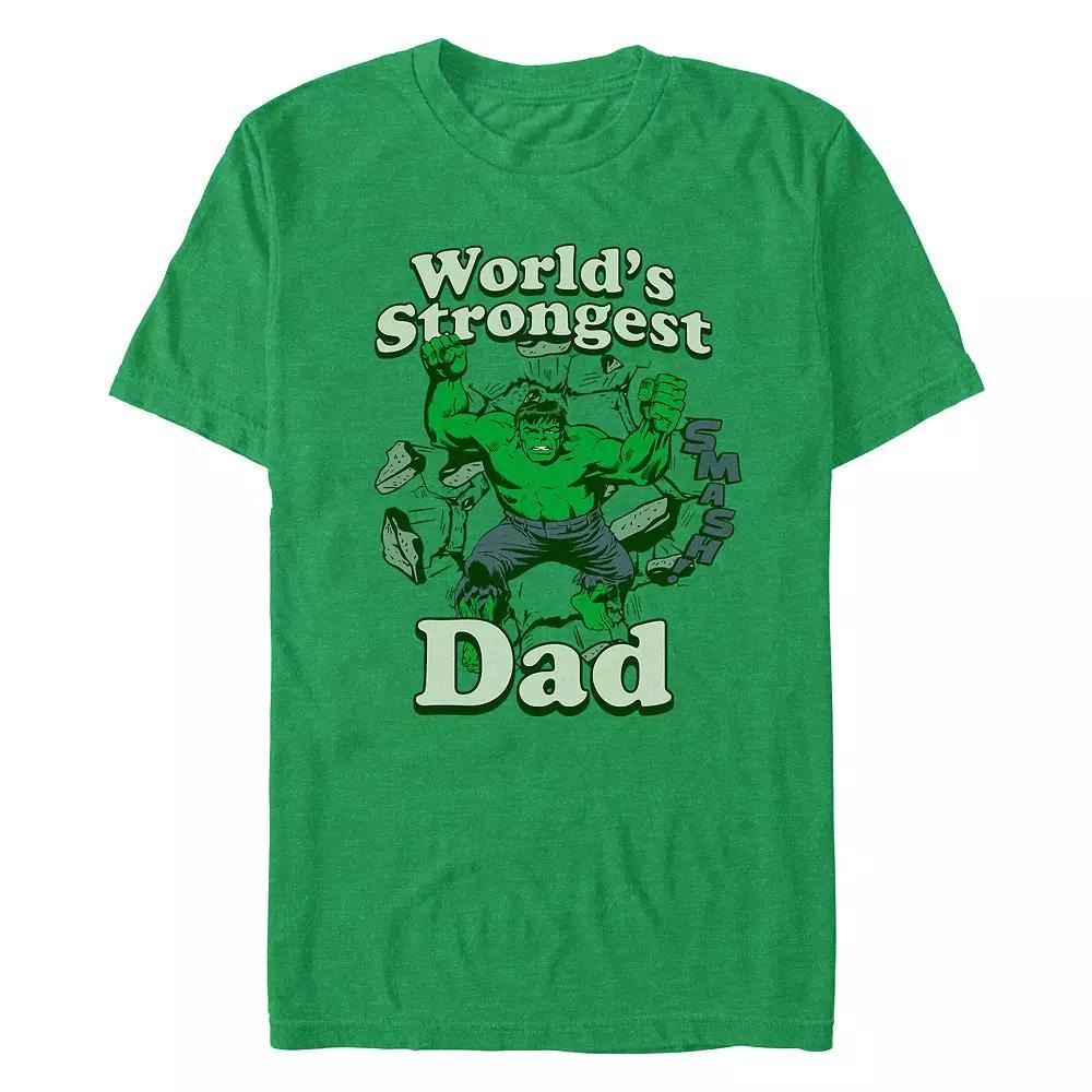 Men's Marvel The Incredible Hulk World's Strongest Dad Graphic Tee, Size: Small, Kelly Grey Product Image