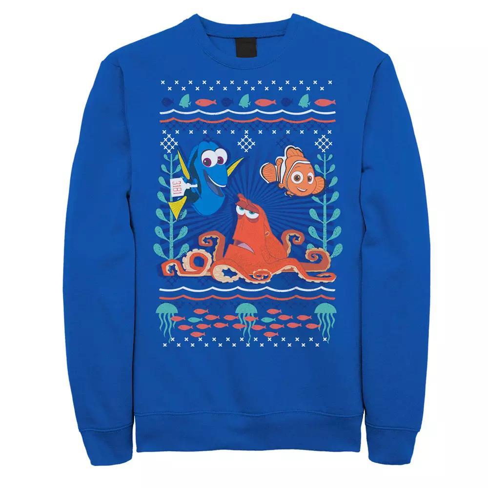 Disney / Pixar's Finding Dory Men's Hank Nemo Dory Ugly Sweater Style Graphic Fleece Pullover, Size: XXL, Royal Product Image