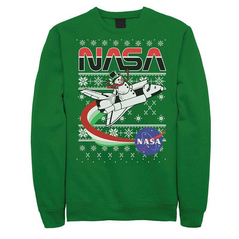 Men's NASA Santa Rocket Ugly Christmas Sweater Sweatshirt, Size: Small, Kelly Product Image