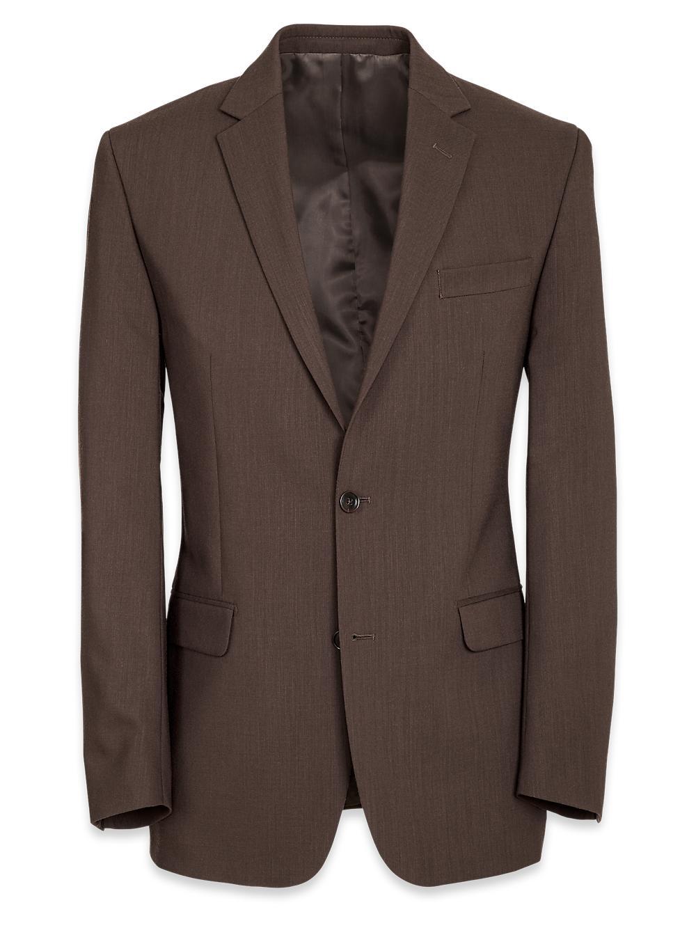 Classic Fit Essential Wool Notch Lapel Suit Jacket - Brown Product Image