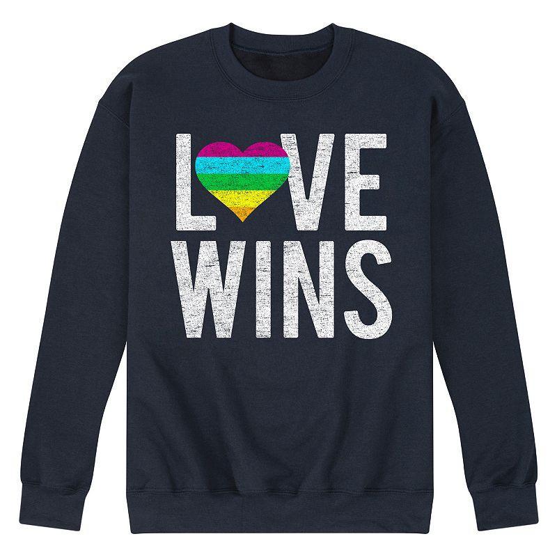 Men's Love Wins Fleece Sweatshirt, Size: Small, Grey Gray Product Image