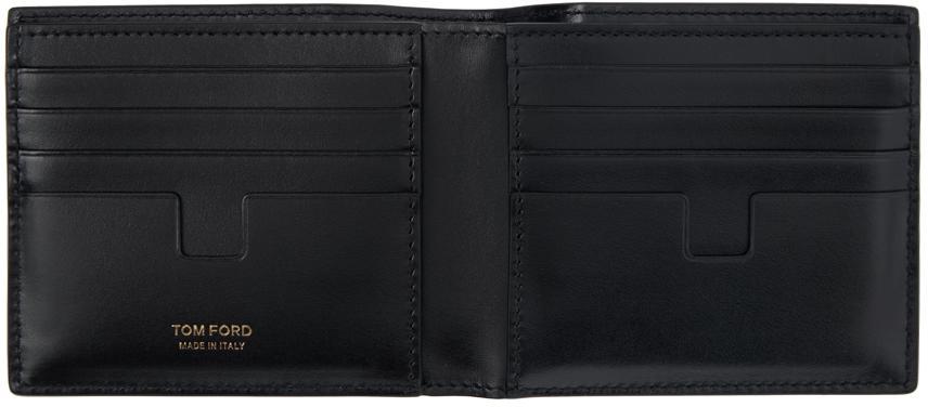 TOM FORD Black Shiny Croc T Line Classic Bifold Wallet Product Image