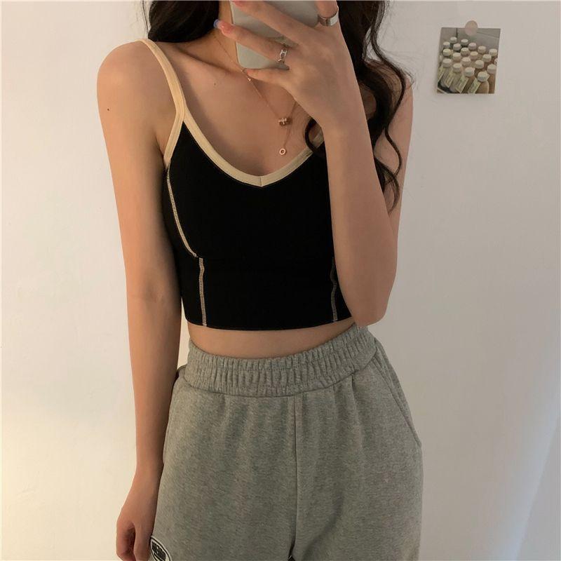 Contrast Trim Cropped Camisole Top Product Image