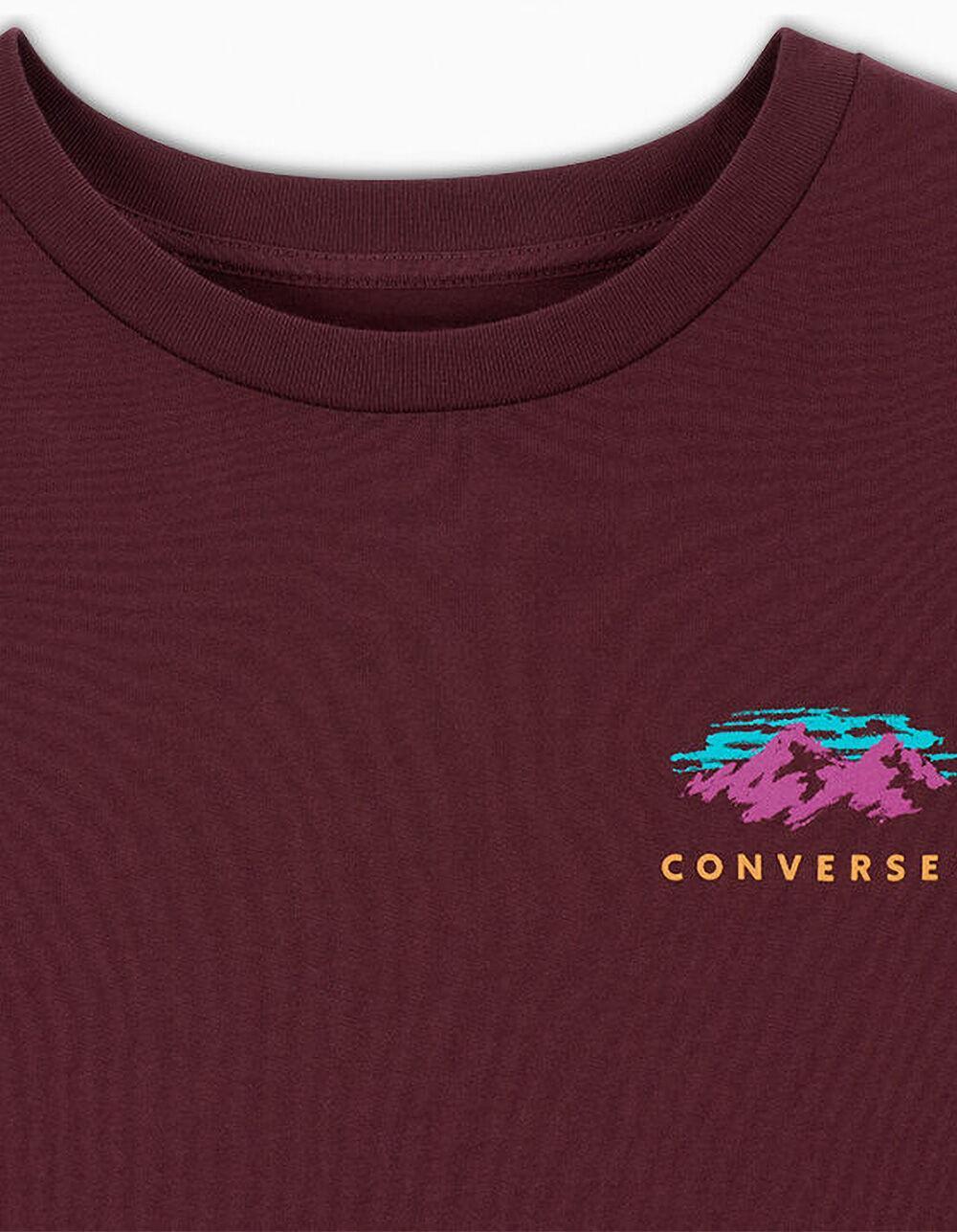 CONVERSE Abstract Mountain Mens Tee - BURGUNDY Product Image