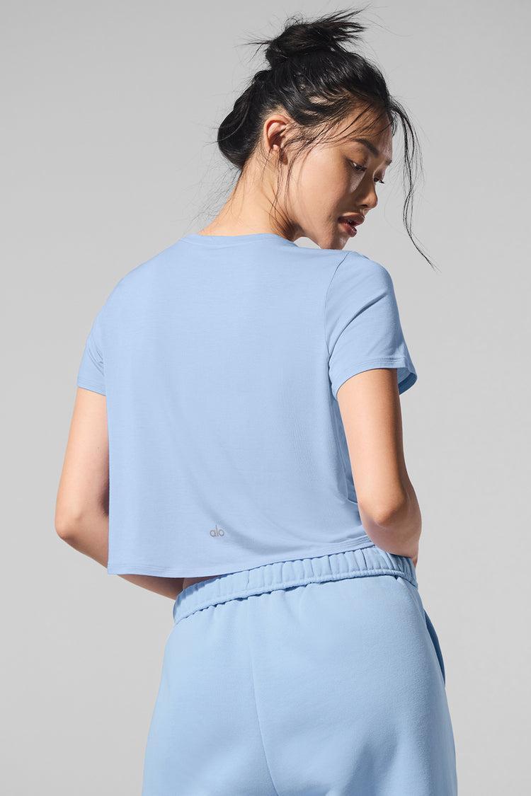 Cropped All Day Short Sleeve - Seashell Blue Product Image