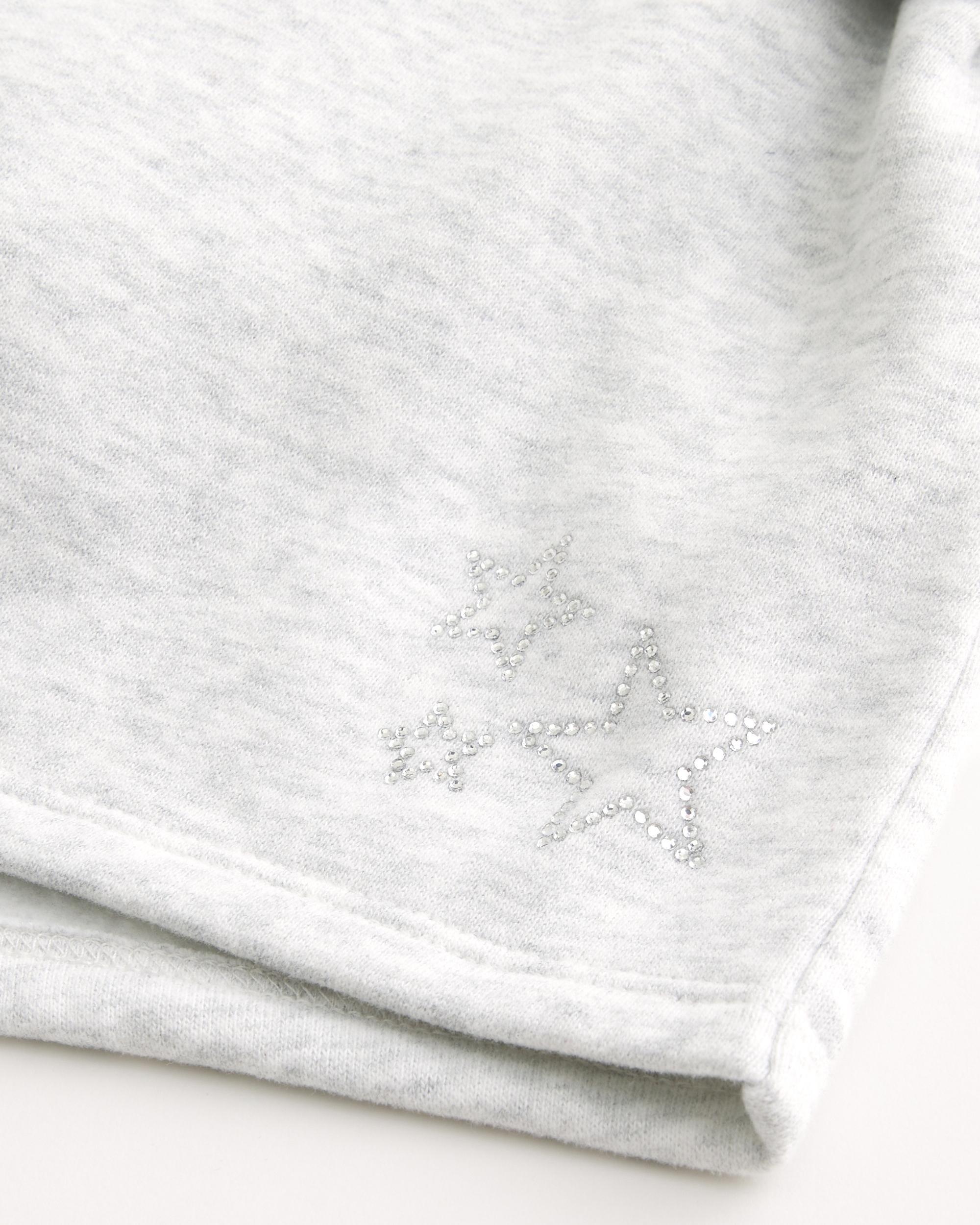 Number Graphic Mini Fleece Shorts Product Image