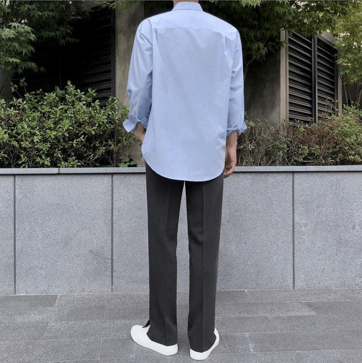 RT No. 3073 STRAIGHT DRAPE SLIT PANTS Product Image