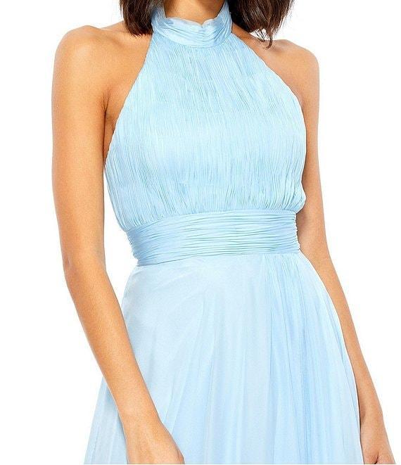 Mac Duggal Chiffon Mock Neckline Sleeveless Tiered Gown Product Image