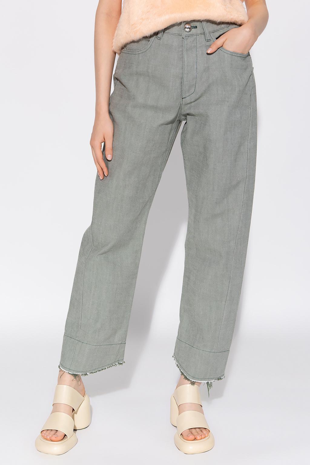 JIL SANDER High-rise Wide-leg Trousers In Green Product Image