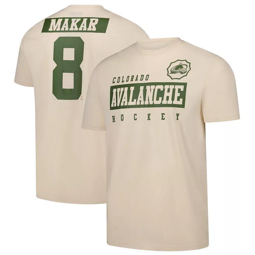 Men's Levelwear Cale Makar Khaki Colorado Avalanche 2024 NHL Military Appreciation Richmond Delta Player Name & Number T-Shirt,  Product Image